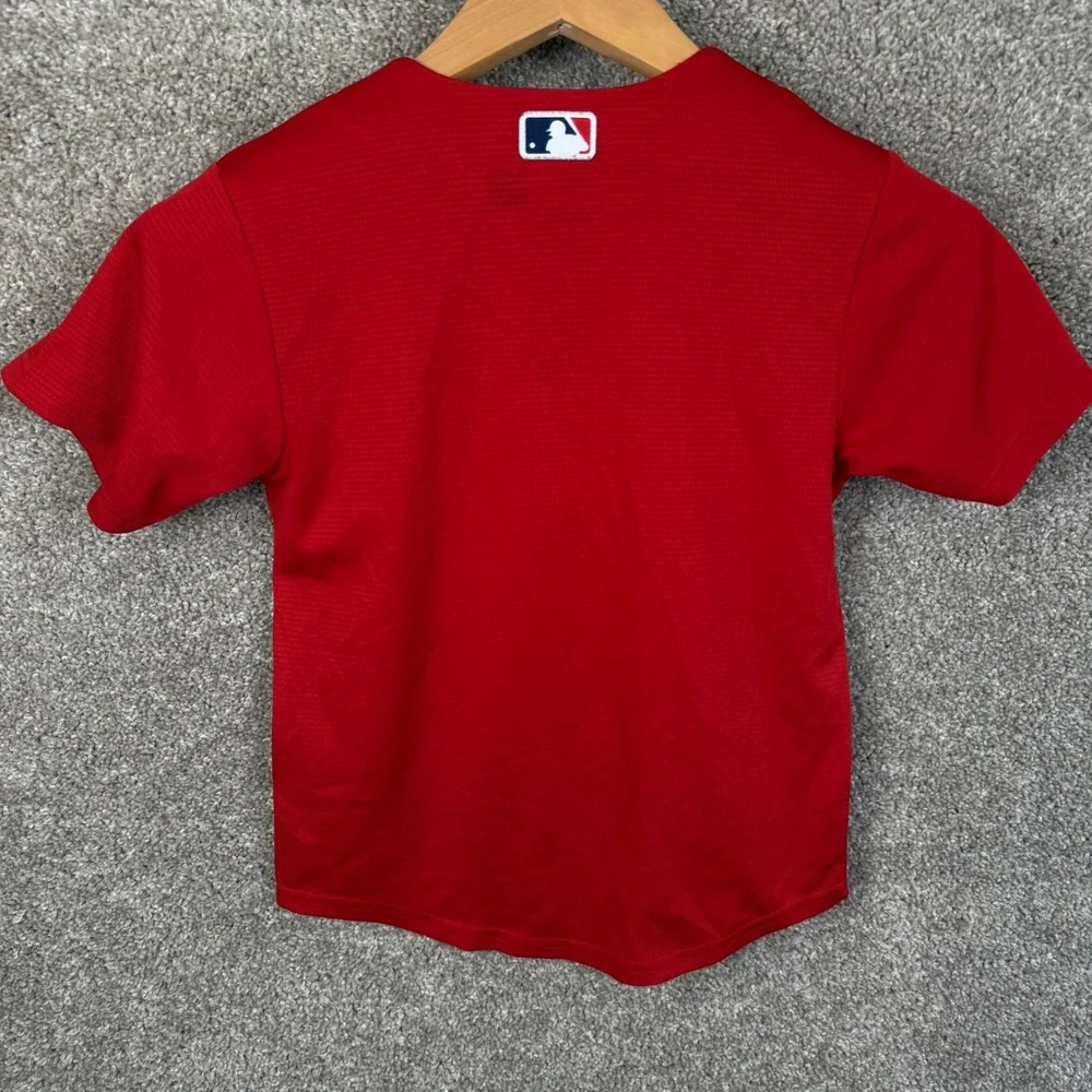Nike Boston Red Sox MLB Baseball Jersey Red Youth Large Button Up Short Sleeve